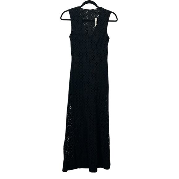 Madewell Eyelet V-Neck Maxi Dress Black Women’s Sizes 6 - Picture 7 of 15